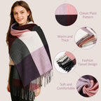 Loritta Womens Scarf Fashion Long Plaid Shawls Wraps Big Grid Winter Warm Lattice Large Scarves Gifts
