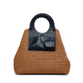 HIE Nova Tote Woven Nylon Raffia Design, Attached Earphone Case, Front Pocket with Magnetic Stud Closure, Spacious Boat-Shape Interior, Stylish Bag for Women & Girls Perfect for Travel and Work.