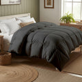 Day Care® Cloud Loom 600 GSM Filling Microfiber Comforter | Ultra Warm Heavy Winter Quilt Blanket Rajai | Soft, Fluffy & Hypoallergenic Bedding | 60x90 Single Bed - Dark Grey Kafalo