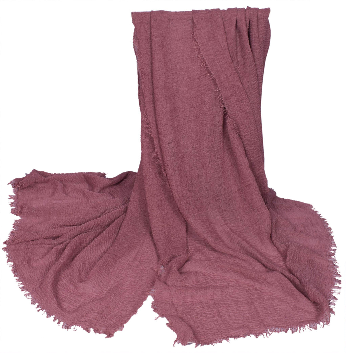 Iba & Isba Women's Plain Crinkled Scarves, Stoles, Hijabs (76 x 36 inch) (Mauve)