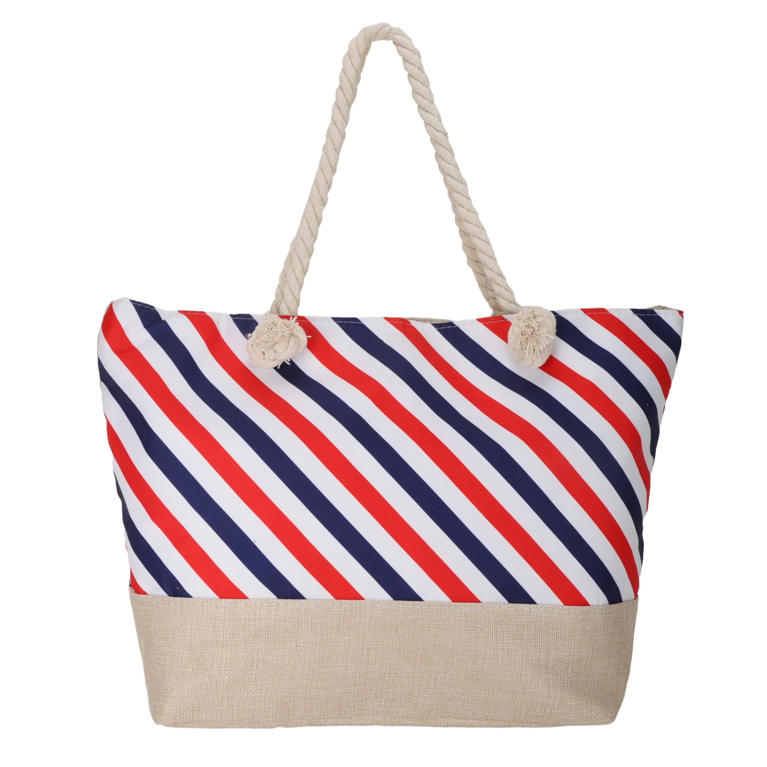 SIBY Tote Bag - Canvas Rope Handle Bag with Zipper Closure, Spacious Interior Pocket - Modern Style, Ideal for All Occasions