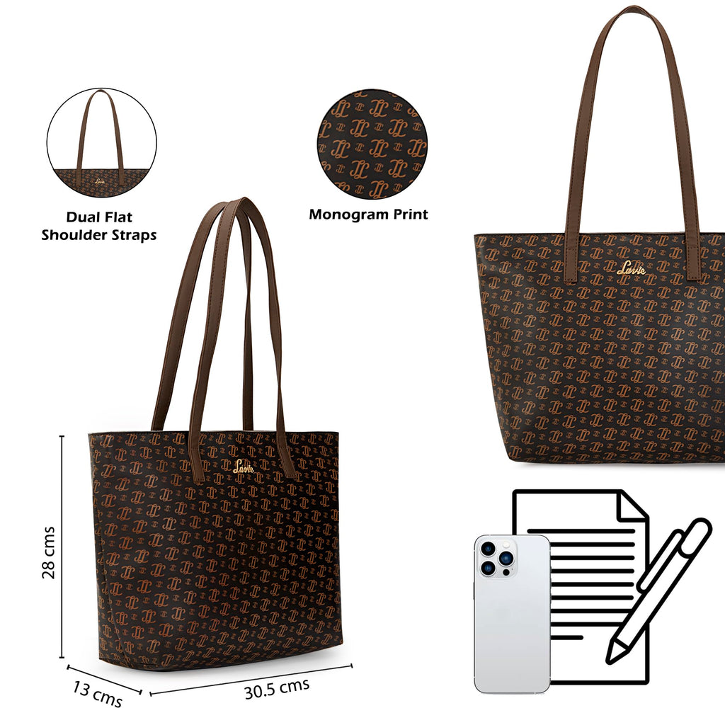Lavie Women’s Mono LL Adele Tote Bag for Women | Tote Handbag for Work | Ladies purse | Stylish Shoulder Bag | Gift for Women