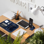 V-CUBE DESIGNS Premium Vegan Leather Valet Tray|Stylish & Modern Office Desk Tray| Table/Bedside/Entryway Organiser for Everyday Essentials Like Keys, Phone, Watch, Wallet, Jewellery|Spill-Proof|Blue