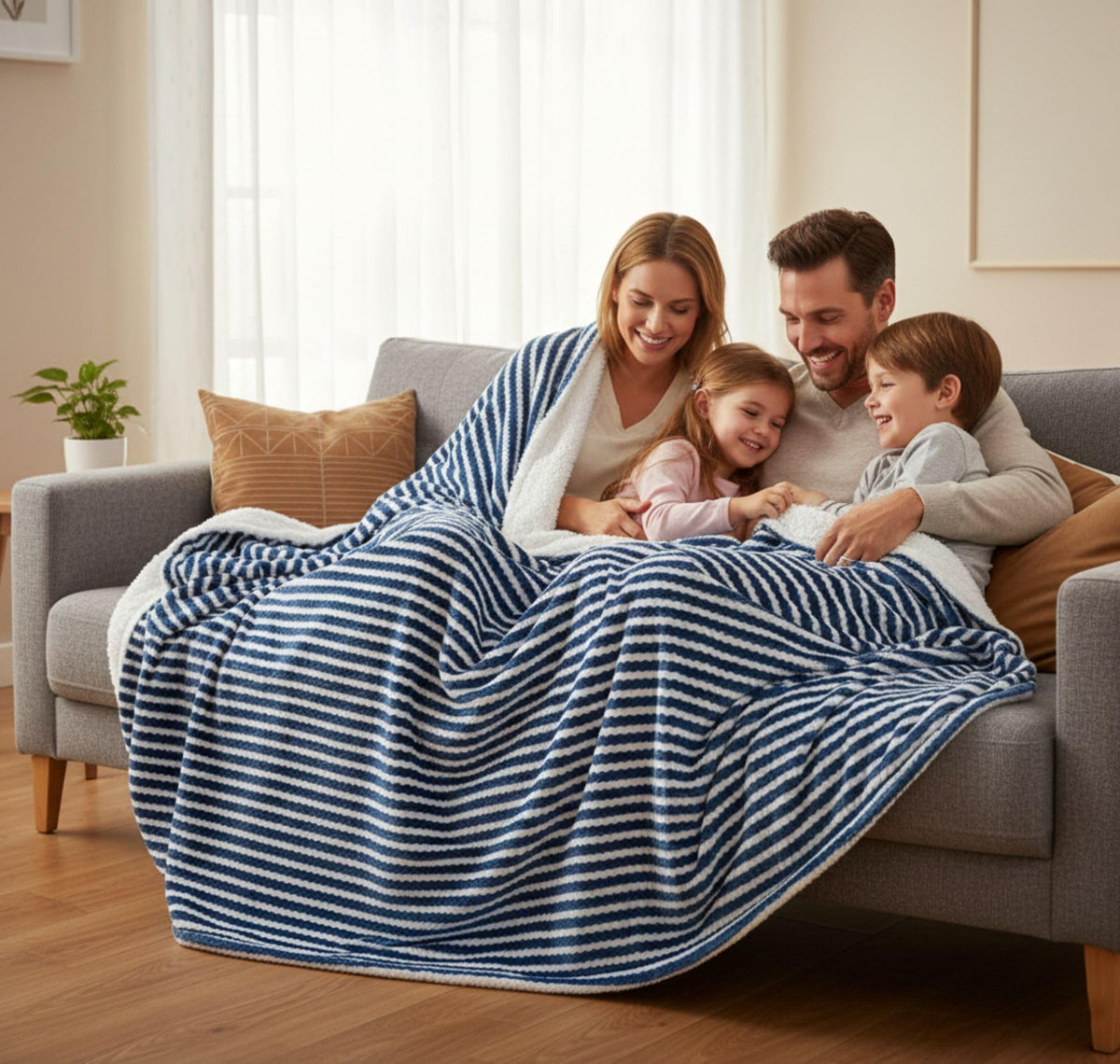 A Brand New - Umi Towel Sherpa Blanket for Winter Single Bed 500GSM, Ultra Super Soft Comfort & Luxury Fleece for Heavy Winter, Mid Winter & AC Room (60X90 Inches, Blue & White) Kafalo