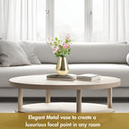 BEHOMA Drop Shape Metal Hammered Flower Vase, Golden - 1Pcs