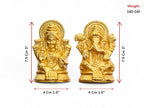 KridayKraft Metal Lakshmi & Ganesha Idol Pair – Gold-Finish Mini Statues (7.5 cm × 4 cm Each), 160 g – Auspicious Home Puja Decor & Diwali Gift
