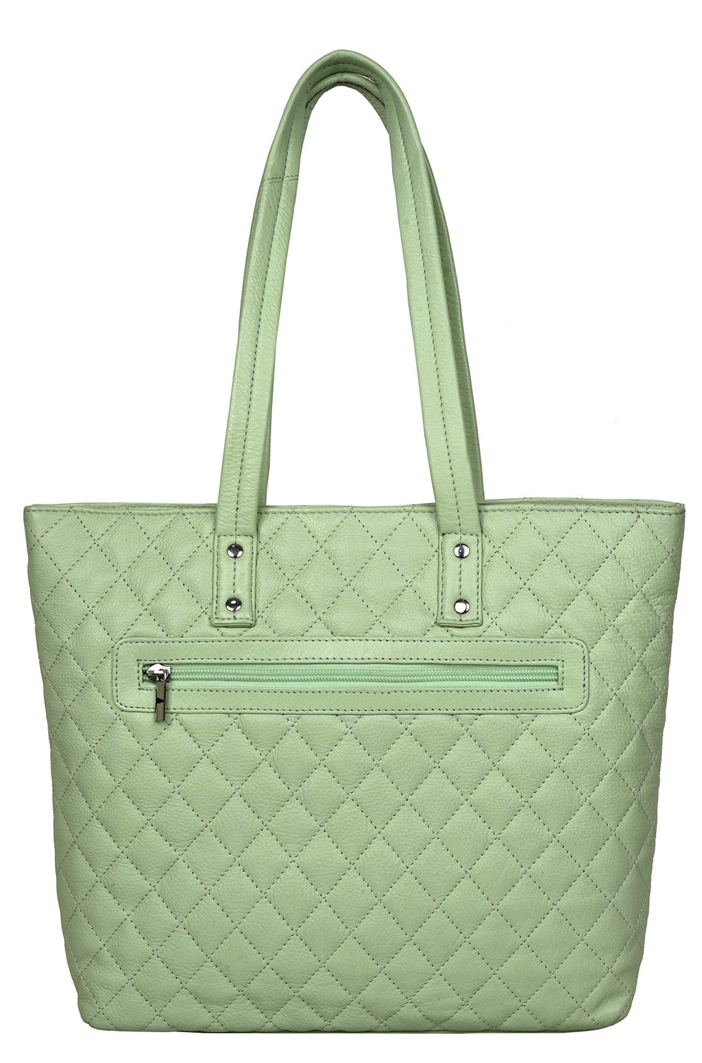URBAN FOREST Nancy Mint Green Quilted Leather Handbag for Women