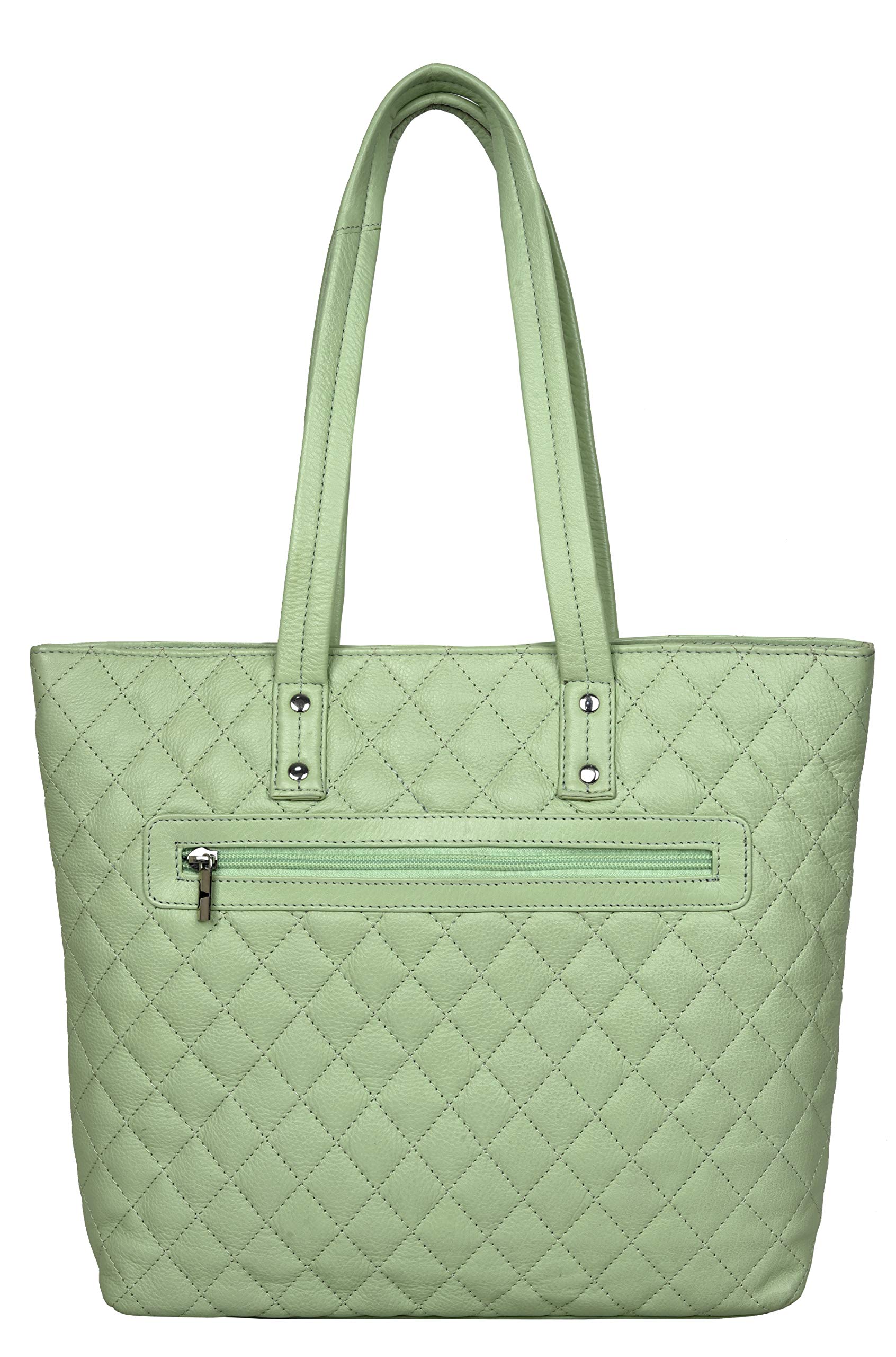 URBAN FOREST Nancy Mint Green Quilted Leather Handbag for Women