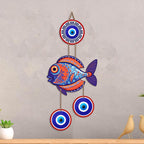 Artvibes Fish Evil Eye Wall Hanging for Home Entrance | Lucky Fish Nazar Battu MDF Wall Decor | Vastu Decorative Art for Living Room | Bedroom | Office & Balcony (WH_8535N)