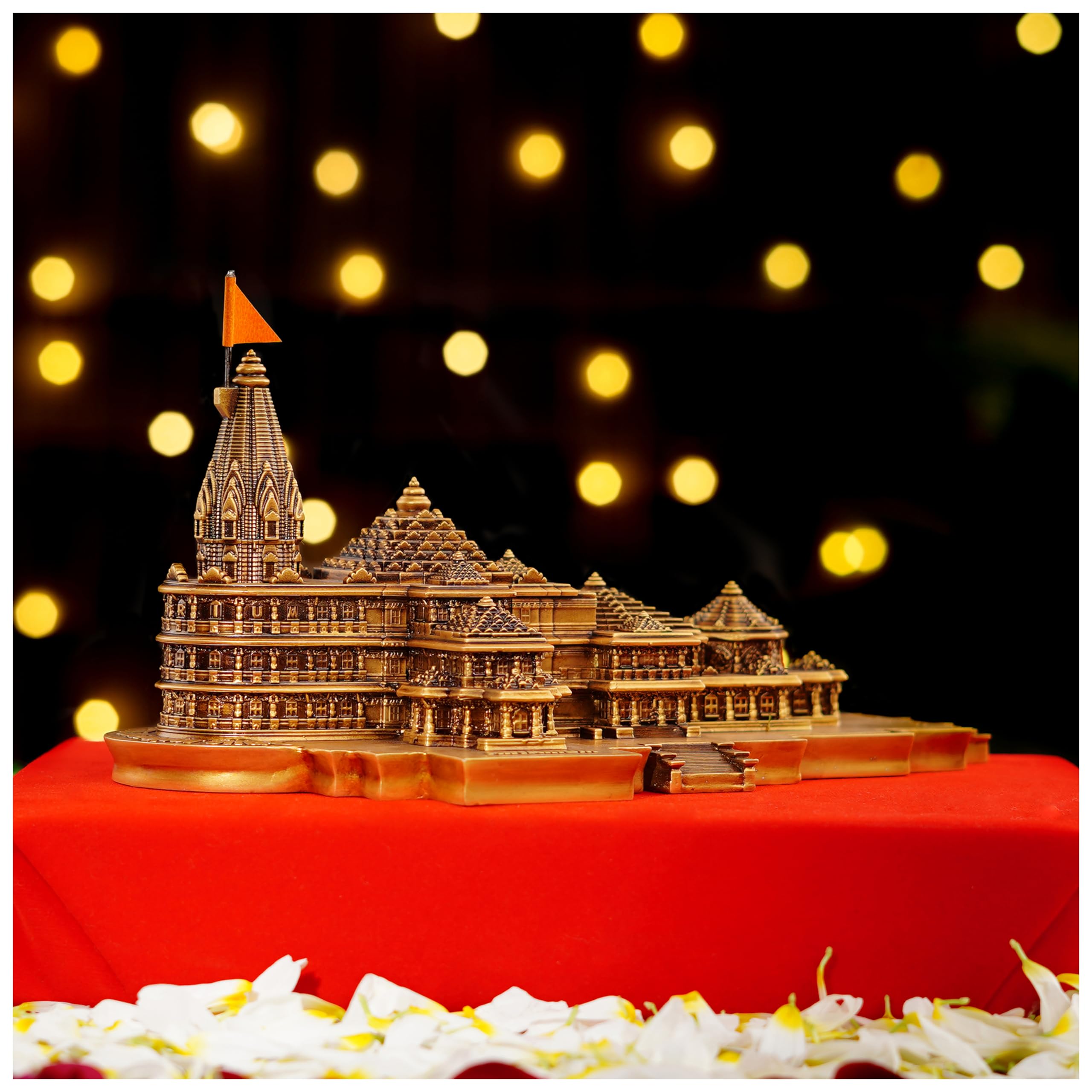 Artarium Ram Mandir Ayodhya Model for Home Temple (Length: 9 Inch), Shree Ram Temple Replica Decorative Showpiece for Pooja Room, Mandir, Home Decor & Spiritual Gift
