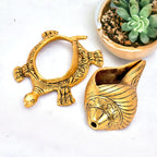 KridayKraft Shank Kachhua Stand Turtle for Vastu Feng Sui,Kachua Yantra for Good Luck & Evil Eye Protection,Metal Tortoise Staute Animal Showpiece Figurine & Gifting Items