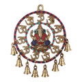 ARTVARKO Brass Om Ganesha Bells Wall Hanging with Spectacular Gemstones