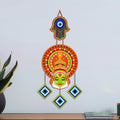 Artvibes Kathakali Face Evil Eye Wall Hanging for Home Entrance Decor | Traditional Kerala Art Wall Decor with Nazar Battu Protection and Positive Energy Vastu Gift (WH_85149N)