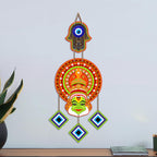 Artvibes Kathakali Face Evil Eye Wall Hanging for Home Entrance Decor | Traditional Kerala Art Wall Decor with Nazar Battu Protection and Positive Energy Vastu Gift (WH_85149N)