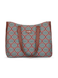 ZOUK Kolkata Nouveau Getaway Handbag | Jute | Vegan Leather Handcrafted Tote Bag | Green