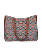 ZOUK Kolkata Nouveau Getaway Handbag | Jute | Vegan Leather Handcrafted Tote Bag | Green