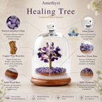 Amethyst Gemstone Dome Tree | 8x8x12cm Vastu Crystal Money Tree for Home Decor, Positive Energy, Reiki Healing, Feng Shui Wealth Attraction, Meditation & Spiritual Gift