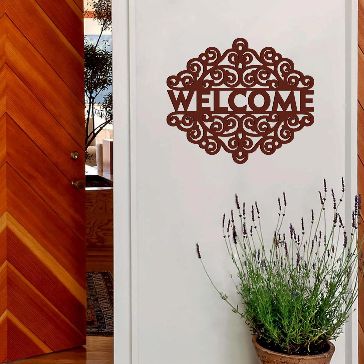 VIBECRAFTS Welcome Text MDF Wooden Wall Hanger for Home Decor|Office|Gift (WHVC1Pcs1_50025)