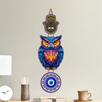 Artvibes Lucky Owl Nazar Battu Wall Hanging for Main Door & Entrance | Evil Eye MDF Decorative Wall Art | Positive Energy Vastu Decor for Living Room | Balcony | Office | Hallway | Gift (WH_8529N)