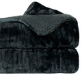 CHANDRAVATI Double Bed Sherpa Blanket | Polyester Micromink Flannel Blanket | Soft, Warm & Comfortable Solid Plain Bedding for Bedroom, Sofa & Travel (Grey, Double, 200 TC) Kafalo
