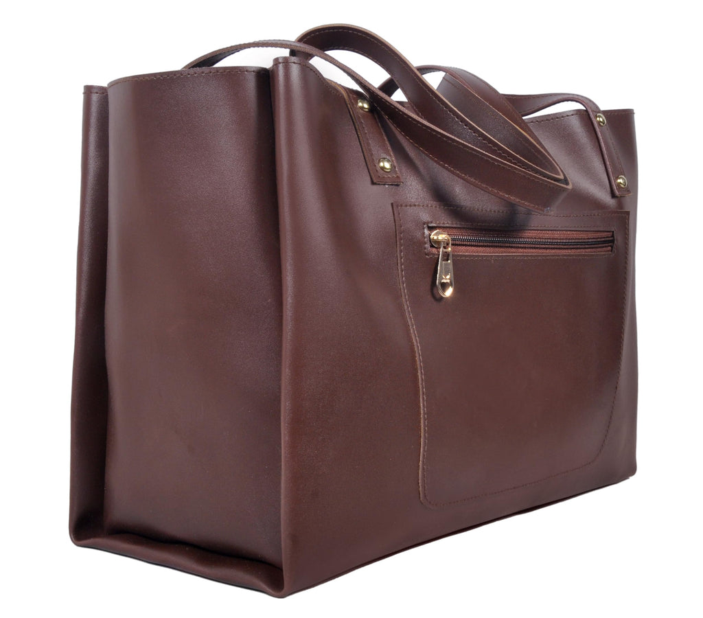 Zutiva tote bag for women office use – Large Capacity Laptop Purse for Work, Professional Shoulder Handbag for Women Stylish PU-Leather Tote for Office, Travel & Daily Use (Brown)