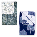 Divine Casa Microfiber All-Weather 120 GSM Printed Lightweight Reversible Single Bed AC Dohar Blanket Set of 2 - Blue and Green| TC - 120 Kafalo