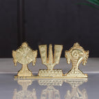 KridayKraft Tirupati Balaji Symbol Stand Shankh Chakra Namah Gold Plating Antique Decorative for Car Dashboard Home & Office Table Showpiece Figurines,Religious Gift Idol...