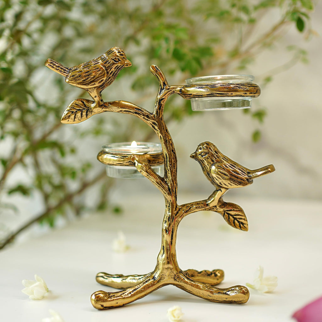 BEHOMA Love Birds Tea Light Candle Holder - Pack of 5