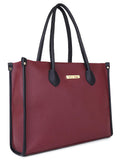 LEGAL BRIBE Women Textured Classic Tote Bag (Maroon)