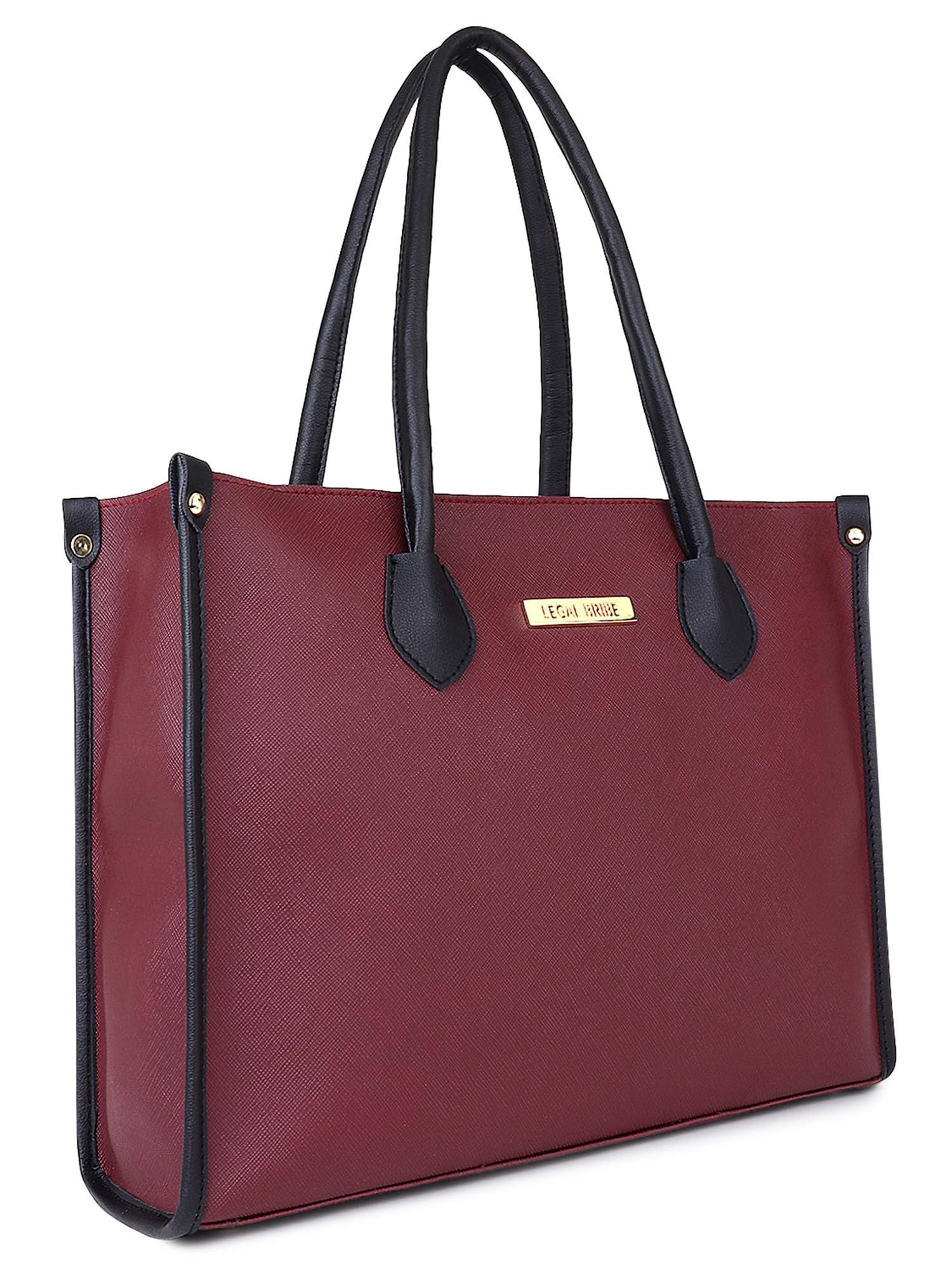 LEGAL BRIBE Women Textured Classic Tote Bag (Maroon)