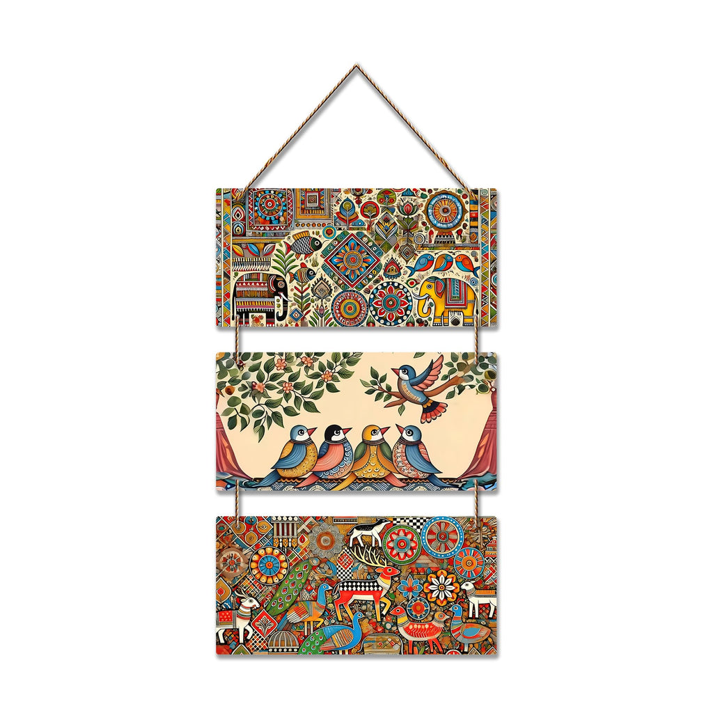 Artvibes Traditional Indian Folk Art Wooden Art Decoration Item for Home | Modern Decoration Items | Living Room | Bedroom | Office | Artwork | Wall Poster | Handcrafted | Gift Items (WH_9449N)