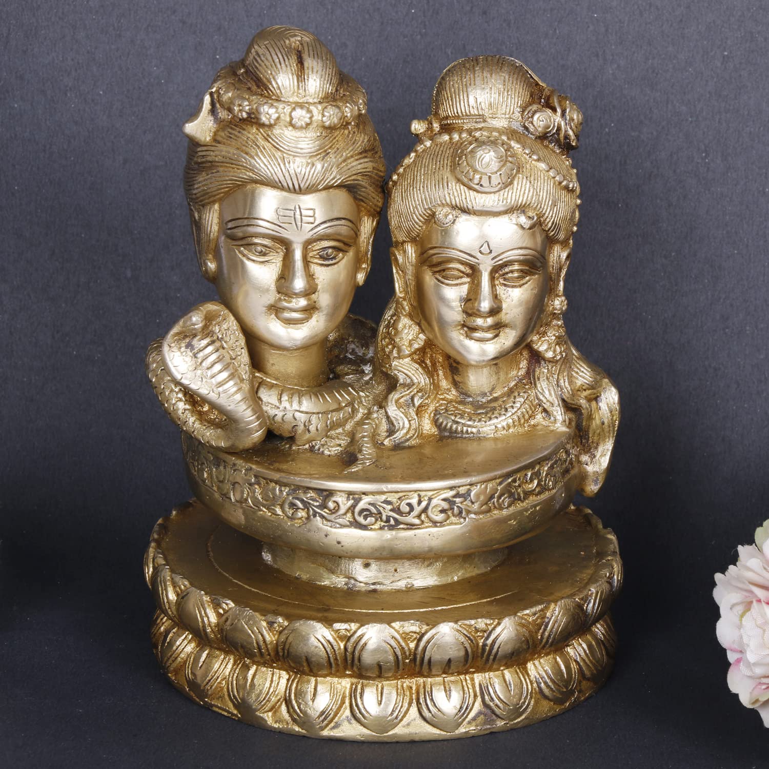 ARTVARKO Brass Shiva Parvati Idol Murti for Home Decor Mandir Pooja 6.5 Inch