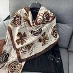 CrossKulture Offwhite Beige Brown Viscose Scarf | Lightweight & Long Stole - Stylish Design | Neck & Head Scarf for Women & Girls | All Season Accessory