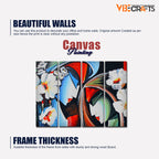 VIBECRAFTS Beautiful Radha Krishna 4 Pieces Canvas Wall Painting Fitted With Wooden Frame For Home | Office | Living Room | Gift (PTVC4Pcs1_13507)