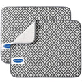 Primeway® Microfibre Drying Mat for Kitchen Utensils | Hide Stain | Water Absorbent | Quick Dry | Reversible for Kitchen Counter Dry mat | Kitchen Place mat | 45x40cm | Grey (Pack of 2 Mats) Kafalo