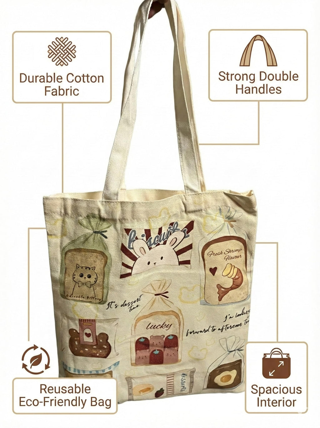 BAGILO Tote Bag for Women, Plain Tote Bag with Zipper, Reusable Multi-Purpose Cotton Bags for School/Gym/Shopping/Beach & Groceries, DIY Gift Bags, 13X15 (Style2)