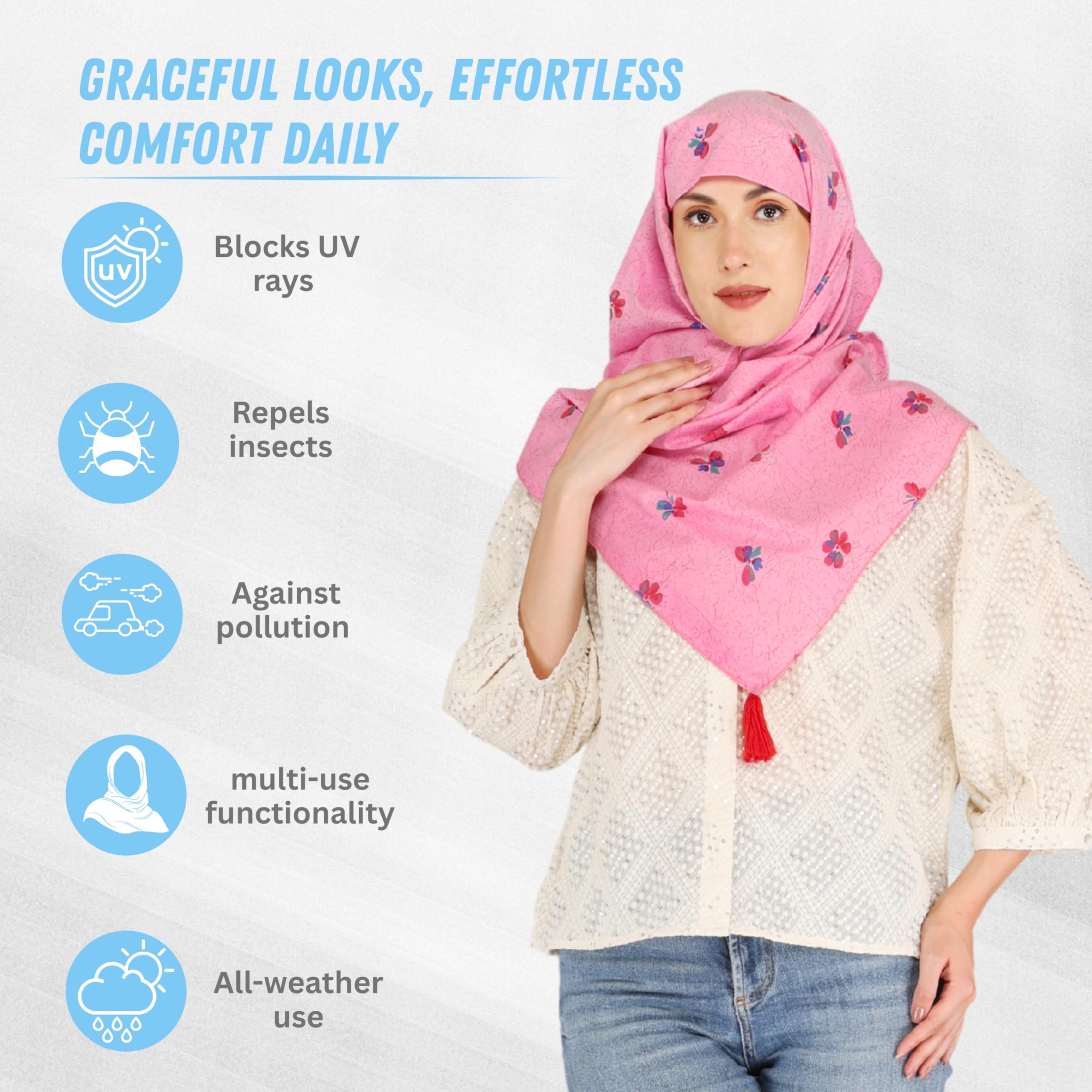 Switchon Nursing Cover for Breastfeeding Multi Use Poncho Style Scarf with Buttons, Feeding Apron Breathable for Pre & Post Pregnancy free size (72inch x 22inch) (Pink2)
