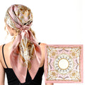 NALNIZ Head Scarf for Women, Bandanas Printed Satin Large Square Hair Scarf Neck Scarves Shawl, Satin Scarf for Ladies Stylish (90x90cm)