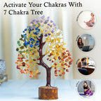 ZAICUS Seven Chakra Crystal Tree Showpiece for Home Decoration | 8-10 Inch