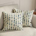 HUESLAND Premium Cotton Cushion Cover 16 x 16 inch Set of 2 | Decorative Throw Pillow Covers for Sofa, Living Room & Bedroom | Blue Vertical Stripes