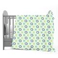 Divine Casa Floret 100% Cotton Single Kids Dohar | 120 GSM | Soft & Lightweight Throw Blanket | Cozy & Breathable Bedding | All-Season Comfort | 140 x 100 CM, Green Blue Kafalo
