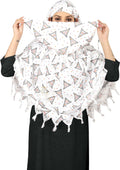 Sclout Soft Cotton Breathable Sun Protection Scarf Dupatta Usable for vehicle Driver | White Printed Design Stoles | Universal Size | For Girl & Women | Light Weight (Scarf - Samosa)