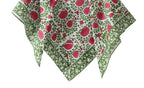 Ravaiyaa - Attitude is everything Sanganer Hand Block Printed Scarves Pure Cotton Scarf Square Hijab Dupatta 40 X 40 Inch (Pink Green Floral)