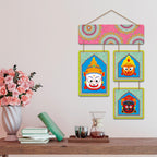 Artvibes Lord Jagannath Balabhadra Subhadra ji Designer Wooden Wall Hanging Decoration Items for Home | Spiritual Decor Items | Wall Poster| Stylish Modern Decor Item | Gift Items (WH_6537N)