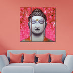VIBECRAFTS 3 Pieces Spiritual Gautam Buddha Canvas Wall Painting Fitted With Wooden Frame For Home | Office | Living Room | Gifts (PTVC3Pcs1_9591)