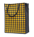 JUTEKA Tangy Houndstooth Printed Jute Lunch Bag - Grocery, Tote, Hand, Picnic Bag for Men, Women, Girls, Kids With Zip
