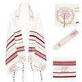 The Blood of Yeshua Jesus Red Tallit Prayer Shawl with Matching Yeshua Tallit Zipper Bag