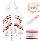 The Blood of Yeshua Jesus Red Tallit Prayer Shawl with Matching Yeshua Tallit Zipper Bag