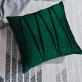 Khooti Velvet Striped Cushion Cover Pack of 1-40 x 40 / 102 x 102 cm | Army Green | Soft Pillow Covers Cushion Case for Sofa Bedroom Livingroom Chair Car, Cushion Cover with Zig Zag Pattern