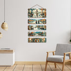 Artvibes Shri Krishna & Rural Life Wall Hanging Home Decorative Wall Art for Living room | Spiritual Decor Items | Wall Sculpture | Signs & Plaques | Artwork | Painting | Gift Items (WH_6715N)